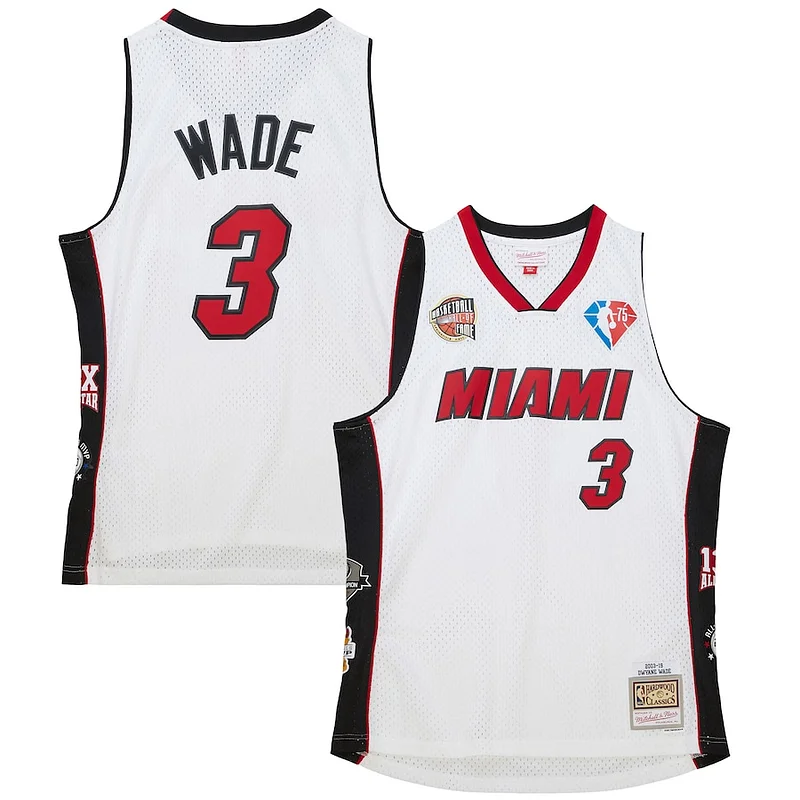 Duraturo Dwyane Wade Miami Heat Unisex Hall of Fame Class of 2023 Throwback Swingman Jersey White