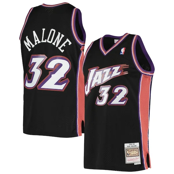 Duraturo Splendido Gorgeous Karl Malone Utah Jazz 2001/02 Hardwood Classics Swingman Jersey Black