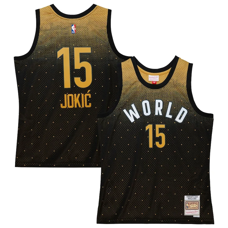 Duraturo Prestigioso Nikola Jokic Team World 2016 Hardwood Classics Rising Stars Swingman Jersey Black