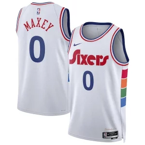 Magnifico Incantevole Fantastico Tyrese Maxey Philadelphia 76ers Nike Unisex 2024/25 Swingman Player Jersey City Edition White