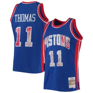 Duraturo Meraviglioso Prestigioso Isiah Thomas Detroit Pistons 1988/89 Hardwood Classics NBA 75th Anniversary Diamond Swingman Jersey Blue