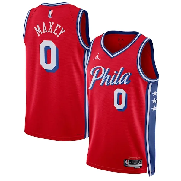 Incantevole Moderno Tyrese Maxey Philadelphia 76ers Jordan Brand Unisex Swingman Jersey Statement Edition Red