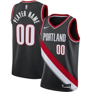 Lussuoso Portland Trail Blazers Nike Swingman Custom Jersey Black Icon Edition