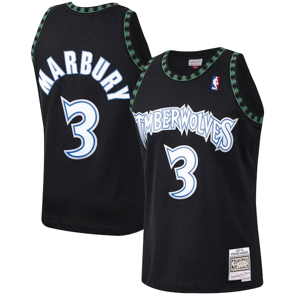 Carino Stephon Marbury Minnesota Timberwolves 1997/98 Hardwood Classics Swingman Jersey Black