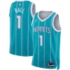 Moderno Eccezionale LaMelo Ball Charlotte Hornets Jordan Brand Unisex Swingman Jersey Icon Edition Teal/White