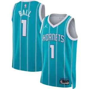 Moderno Eccezionale LaMelo Ball Charlotte Hornets Jordan Brand Unisex Swingman Jersey Icon Edition Teal/White