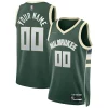 Sofisticato Milwaukee Bucks Nike 2021/22 Diamond Swingman Custom Jersey Icon Edition Hunter Green