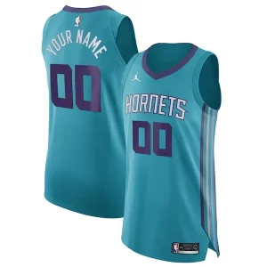 Comodo Charlotte Hornets Jordan Brand Authentic Custom Jersey Teal Icon Edition