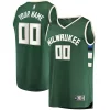 Comodo Accattivante Ottimo Milwaukee Bucks Youth Fast Break Custom Replica Jersey Hunter Green Icon Edition