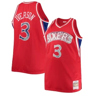 Robusto Gorgeous Allen Iverson Philadelphia 76ers Big & Tall 1996/97 NBA 75th Anniversary Diamond Swingman Jersey Red