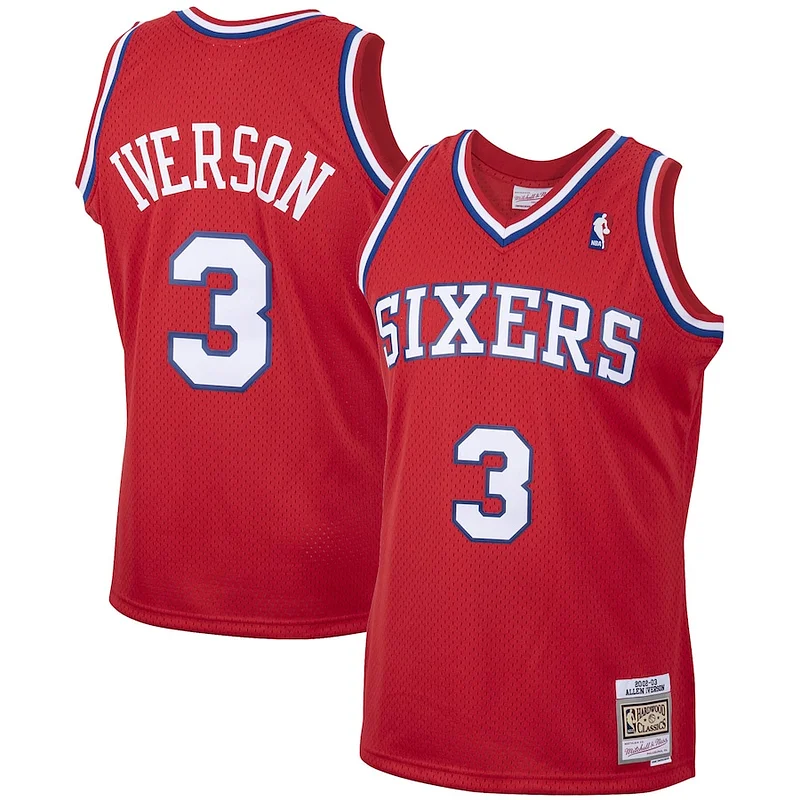 Raffinato Allen Iverson Philadelphia 76ers 2001/02 Hardwood Classics Swingman Jersey Red