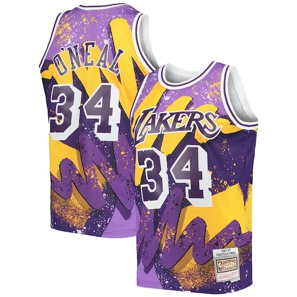 Eccezionale Duraturo Stupendo Shaquille O'Neal Los Angeles Lakers Hardwood Classics 1996/97 Hyper Hoops Swingman Jersey Purple
