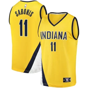 Incantevole Moderno Lussuoso Domantas Sabonis Indiana Pacers Fast Break Replica Jersey Statement Edition Gold