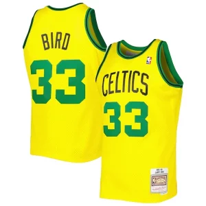Magnifico Pratico Bellissimo Larry Bird Boston Celtics 1985 86 Hardwood Classics Reload 3.0 Swingman Jersey Gold