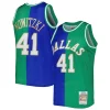 Pratico Dirk Nowitzki Dirk Nowitzki Hardwood Classics 1998/2019 Split Swingman Jersey Blue/Green