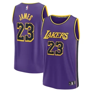Accattivante Incantevole LeBron James Los Angeles Lakers Youth Fast Break Replica Player Jersey Statement Edition Purple