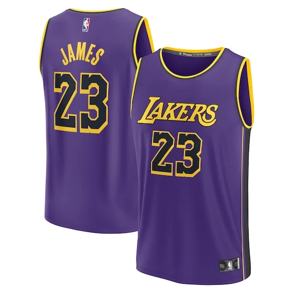 Accattivante Incantevole LeBron James Los Angeles Lakers Youth Fast Break Replica Player Jersey Statement Edition Purple