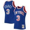 Meraviglioso John Starks New York Knicks 1991/92 Hardwood Classics NBA 75th Anniversary Diamond Swingman Jersey Blue