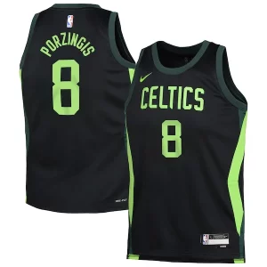 Moderno Ottimo Magnifico Kristaps Porzingis Boston Celtics Nike Youth 2024/25 Swingman Player Jersey City Edition Black