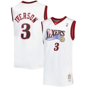 Robusto Allen Iverson Philadelphia 76ers Big & Tall Hardwood Classics 1996/97 Swingman Jersey White/Black/Red/Royal