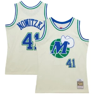 Gorgeous Pratico Dirk Nowitzki Dallas Mavericks Chainstitch Swingman Jersey Cream