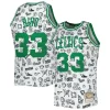 Attraente Larry Bird Boston Celtics 1985/86 Hardwood Classics Doodle Swingman Jersey White