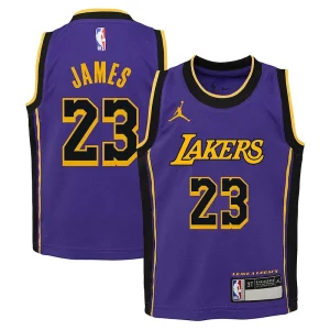 Stupendo Versatile Cool LeBron James Los Angeles Lakers Jordan Brand Preschool 2022/23 Dri FIT Replica Jersey Statement Edition Purple