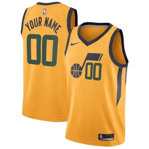 Eccezionale Splendido Sofisticato Utah Jazz Nike Swingman Custom Jersey Statement Edition Gold