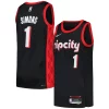 Classico Magnifico Anfernee Simons Portland Trail Blazers Nike Swingman Player Jersey City Edition Black/Red