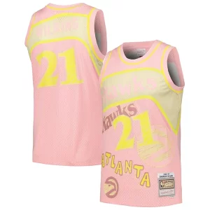Bellissimo Dominique Wilkins Atlanta Hawks 1986/87 Swingman Sidewalk Sketch Jersey Pink