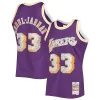 Trendy Elegante Kareem Abdul Jabbar Los Angeles Lakers 1996 97 Hardwood Classics NBA 75th Anniversary Diamond Swingman Jersey Purple