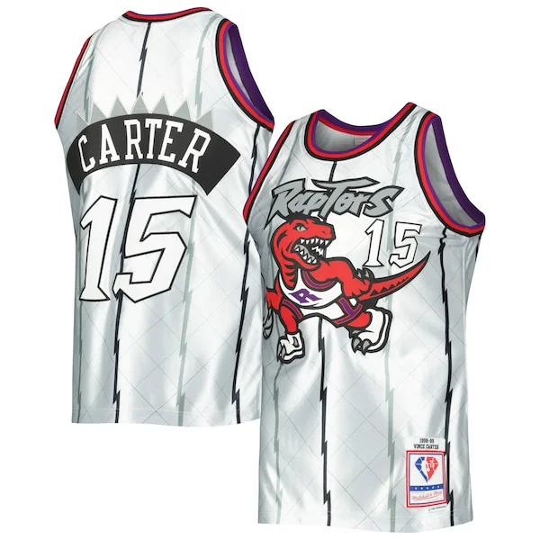 Fantastico Magnifico Splendido Vince Carter Toronto Raptors 1998/99 Hardwood Classics 75th Anniversary Swingman Jersey Platinum