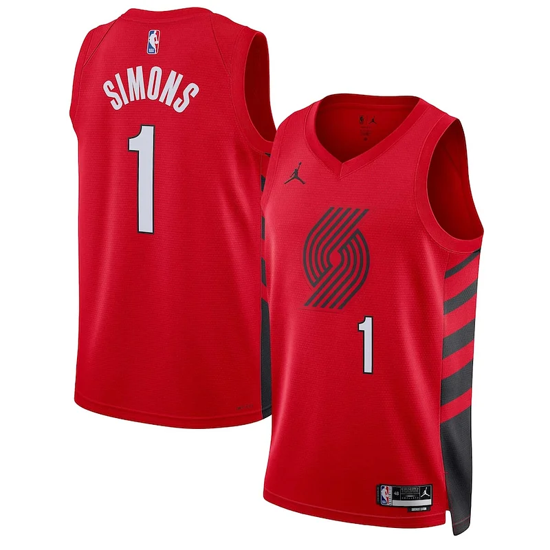 Fantastico Anfernee Simons Portland Trail Blazers Jordan Brand Unisex Swingman Jersey Statement Edition Red