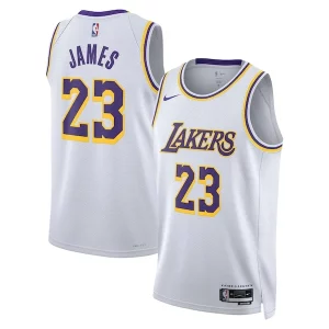 Fascinante Magnifico LeBron James Los Angeles Lakers Nike Unisex Swingman Jersey Association Edition White/Gold