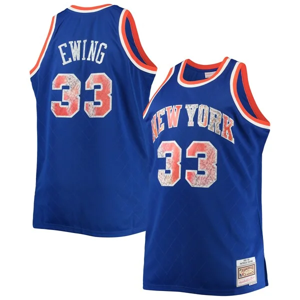 Accattivante Robusto Classico Patrick Ewing New York Knicks Big & Tall 1991/92 NBA 75th Anniversary Diamond Swingman Jersey Blue
