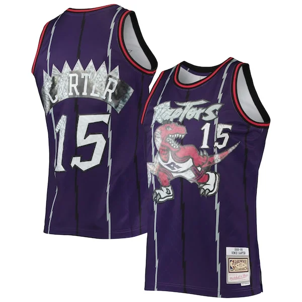 Gorgeous Resistente Vince Carter Toronto Raptors 1998/99 Hardwood Classics NBA 75th Anniversary Diamond Swingman Jersey Purple