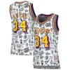 Classico Pratico Shaquille O'Neal Los Angeles Lakers Women's 1996 Doodle Swingman Jersey White