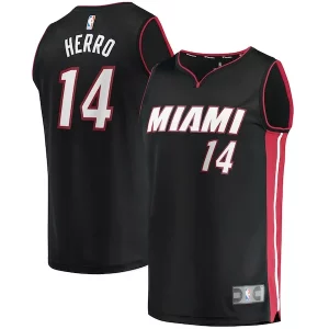 Gorgeous Tyler Herro Miami Heat Fast Break Replica Jersey Icon Edition Black