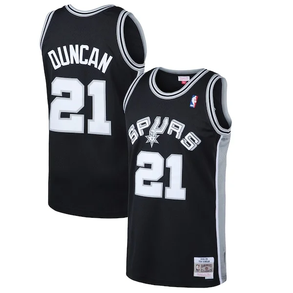 Accattivante Tim Duncan San Antonio Spurs 1998/99 Hardwood Classics Swingman Jersey Black