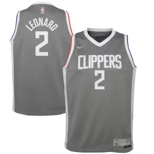 Trendy Kawhi Leonard LA Clippers Nike Youth 2020/21 Swingman Player Jersey Gray Earned Edition