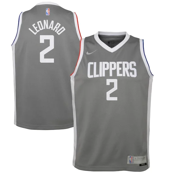 Trendy Kawhi Leonard LA Clippers Nike Youth 2020/21 Swingman Player Jersey Gray Earned Edition