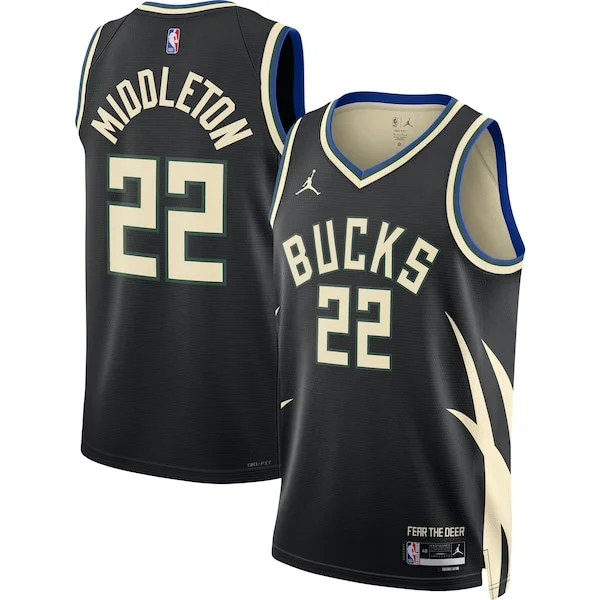 Versatile Khris Middleton Milwaukee Bucks Jordan Brand Unisex Swingman Jersey Statement Edition Black