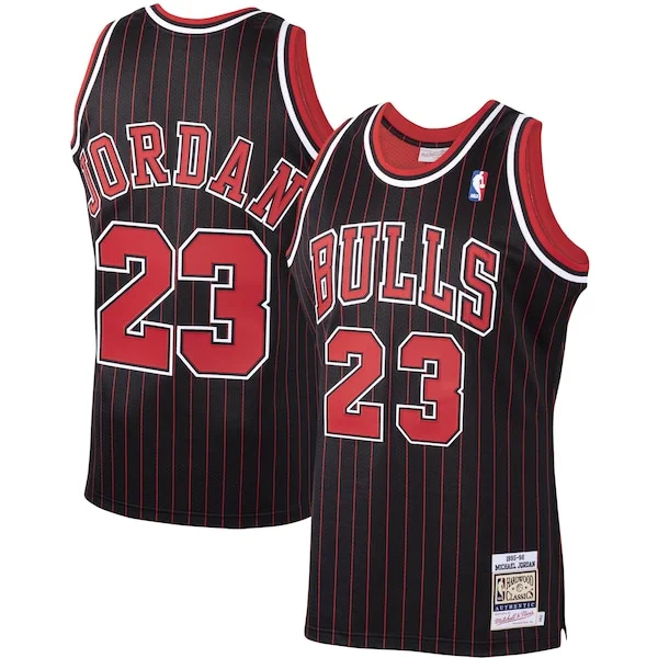 Raffinato Prestigioso Michael Jordan Chicago Bulls 1995/96 Hardwood Classics Authentic Jersey Black/Scarlet/White