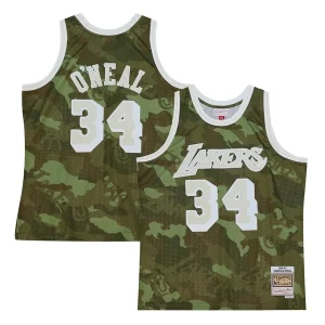 Lussuoso Eccezionale Shaquille O'Neal Los Angeles Lakers Hardwood Classics 1996/97 Ghost Green Swingman Jersey Camo