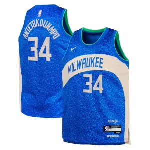 Moderno Giannis Antetokounmpo Milwaukee Bucks Nike Youth Swingman Replica Jersey City Edition Royal