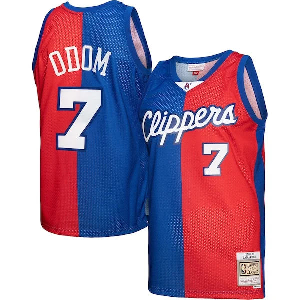 Fantastico Lamar Odom LA Clippers Hardwood Classics 2000/01 Split Swingman Jersey Royal/Red