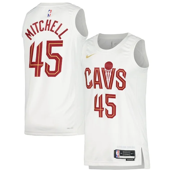 Eccezionale Donovan Mitchell Cleveland Cavaliers Nike Unisex Swingman Jersey Association Edition White/Wine