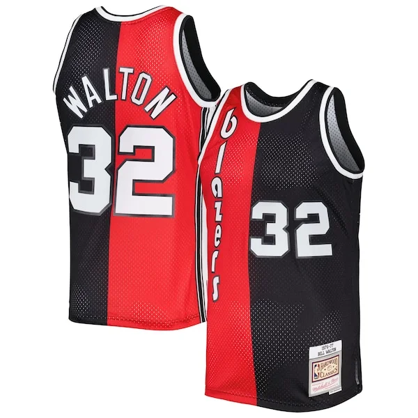 Duraturo Splendido Bill Walton Portland Trail Blazers Hardwood Classics 1976/77 Split Swingman Jersey Red/Black