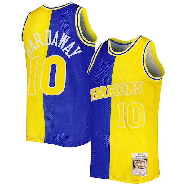 Versatile Classico Fantastico Tim Hardaway Golden State Warriors Hardwood Classics 1990/91 Split Swingman Jersey Royal/Gold