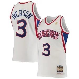 Duraturo Pratico Eccezionale Allen Iverson Philadelphia 76ers 1996/97 Hardwood Classics Authentic Jersey White